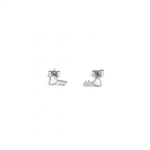 Pendientes-Heart-With-Key-Silvery